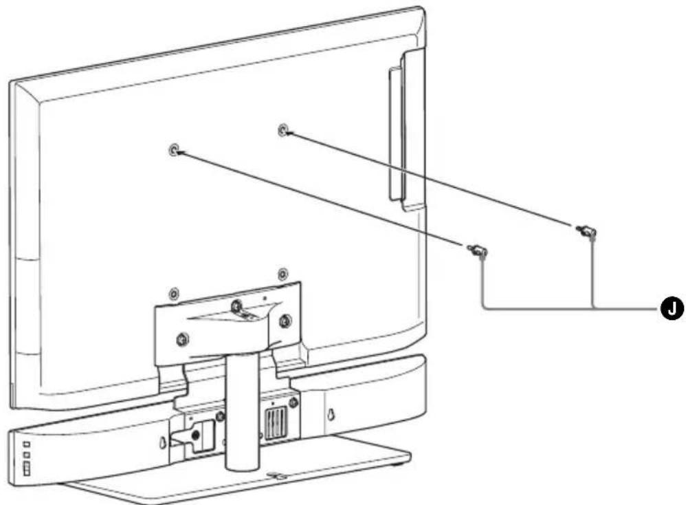 SONY WS32SE1B - Vissez le boulon de scellement (O) à l'arrête du téléviseur. - 1
