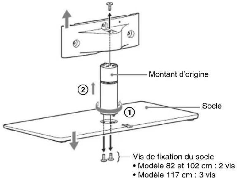 SONY WS32SE1B - Installation de la barre de son sur le pied du téléviseur - 2