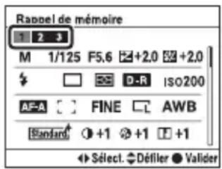 SONY Alpha DSLRA700Z - Pour rappeler les réglages mémorisés - 1