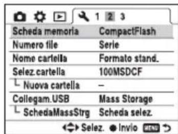 SONY Alpha DSLRA700Z - Muovero il selettore multiplo verso / per selezionare la pagina desiderata del menu. - 2