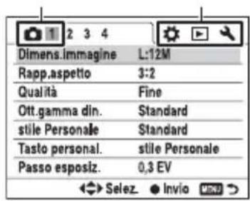 SONY Alpha DSLRA700Z - Muovero il selettore multiplo verso / per selezionare la pagina desiderata del menu. - 1