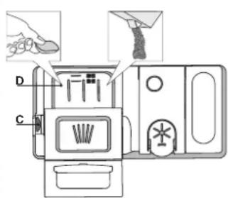 HOTPOINT HIC 3C26 CW - ENCHER O DISTRIBUIDOR DE DETERGENTE - 1