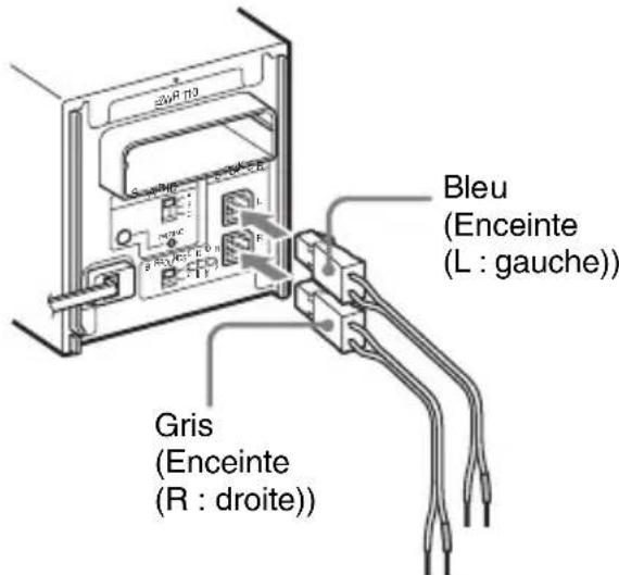 SONY WAHTSBP1 - Raccordement des cordons d’enceinte à l’amplificateur surround - 1