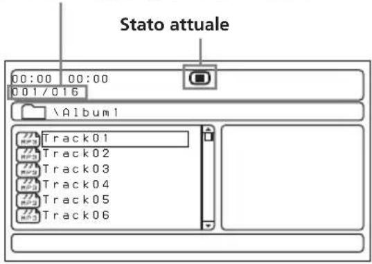 Stato attuale 00:00 00:00 001/016 \Album1 Track01 Track02 Track03 Track04 Track05 Track06
