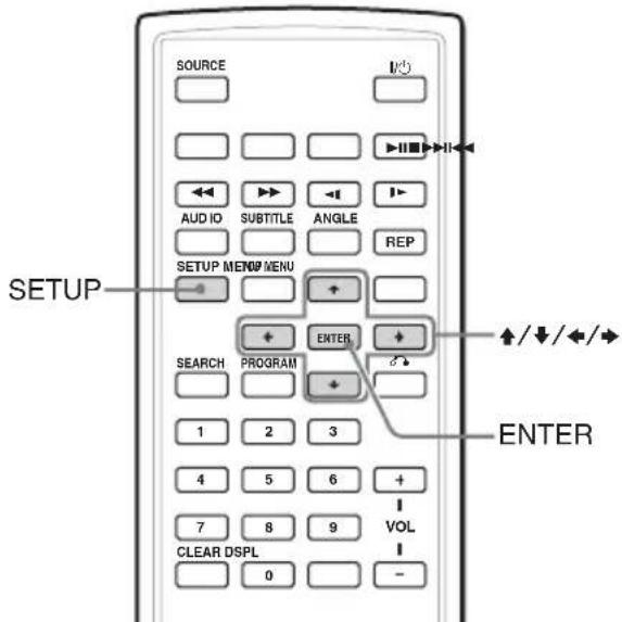 SOURCE AUDIO SUBTITLE ANGLE REP SETUP MENU ENTER SEARCH PROGRAM 1 2 3 4 5 6 + 7 8 9 VOL CLEAR DSPL 0 ENTER ↑/↓/←/→