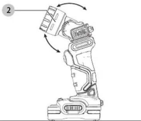 BLACK & DECKER BCL101 - Boitier pivotant de lampe (Fig. I, J) - 2