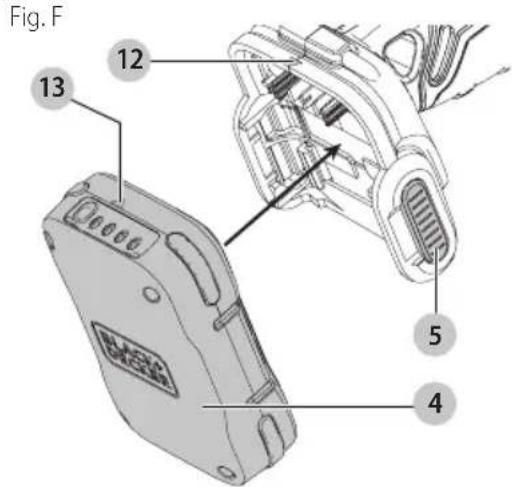 BLACK & DECKER BCL101 - Installer et retirer le bloc d'alimentation 2 en 1 GoPak dans un outil electrique (Fig. F) - 1
