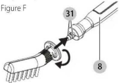 BLACK & DECKER HSMC1300FX - ATTACHING OTHER ACCESSORIES TO THE HOSE - Fig. F - 1
