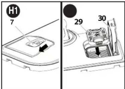 BLACK & DECKER BDH1855SM - COLOCACION DE UN PAQUETE DE AROMA - (FIG. H) - 1