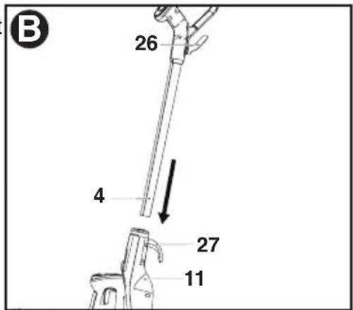 BLACK & DECKER BDH1855SM - FIXATION DE LA POIGNÉE - Fig. B - 1