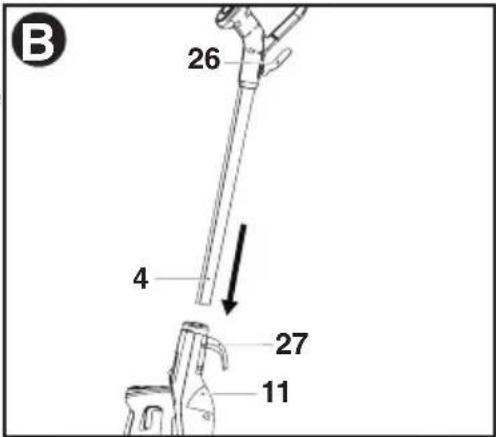 BLACK & DECKER BDH1855SM - ATTACHING THE HANDLE - Fig. B - 1