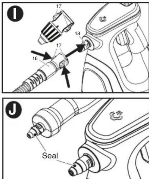 BLACK & DECKER BDH1855SM - ATTACHING THE HOSE OR VARIABLE NOZZLE - Fig.1 - 1