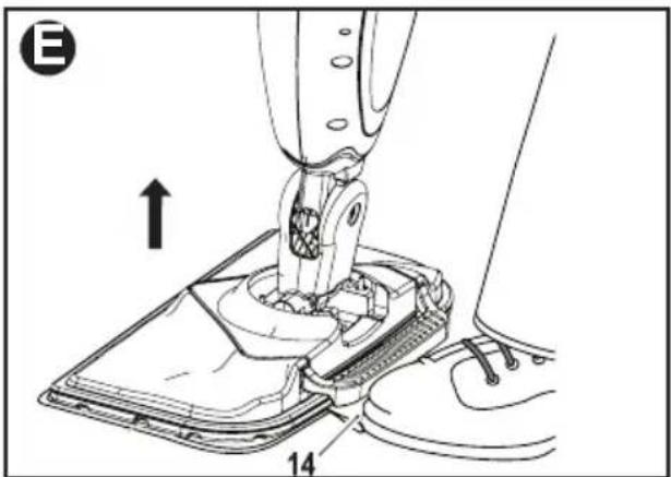 BLACK & DECKER BDH1765SM - REMOVING A CLEANING PAD - Fig. E - 1