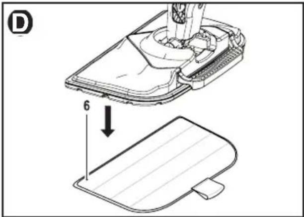 BLACK & DECKER BDH1765SM - ATTACHING A CLEANING PAD - Fig. D - 1
