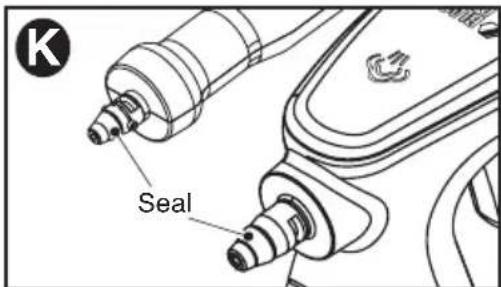 BLACK & DECKER BDH1850SM - ATTACHING THE HOSE OR VARIABLE NOZZLE - Fig. J - 2