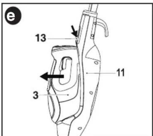 BLACK & DECKER BDH1850SM - reMoVInG the hand-heLd steaM cLeaner - fig. e - 1