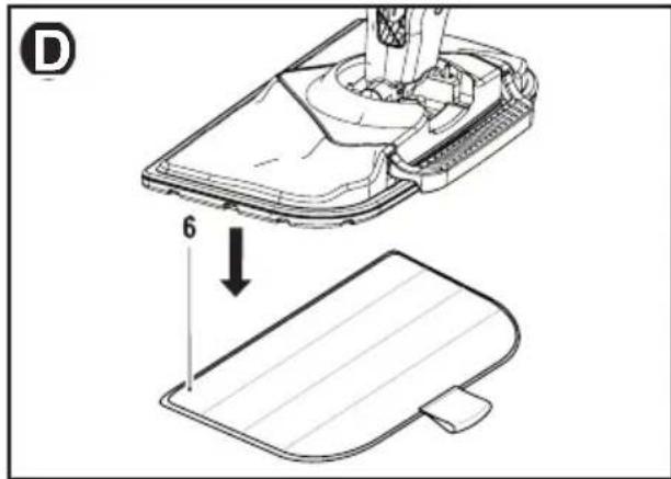 BLACK & DECKER BDH1760SM - ATTACHING A CLEANING PAD - Fig. D - 1