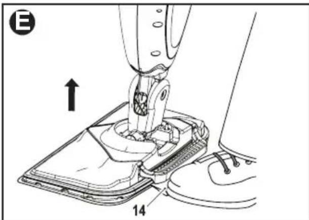 BLACK & DECKER BDH1760SM - REMOVING A CLEANING PAD - Fig. E - 1
