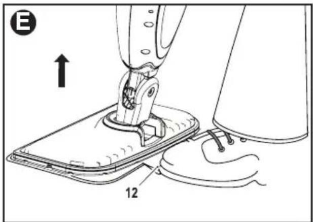 BLACK & DECKER BDH1725SM - REMOVING A CLEANING PAD - Fig. E - 1
