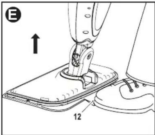 BLACK & DECKER BDH1725SM - EXTRACCIÓN DE UNA ALMOHADILLA DE LIMPIEZA - FIG. E - 2