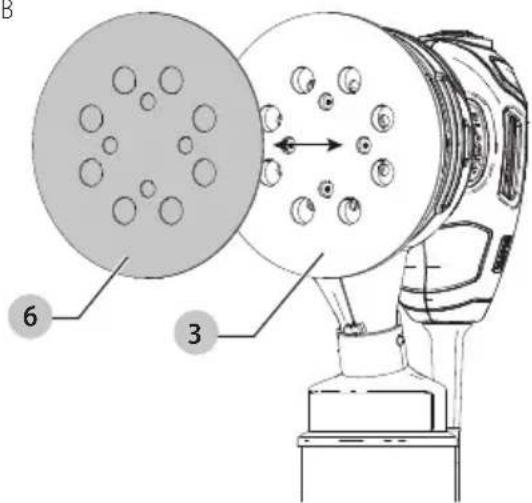 BLACK & DECKER BDERO200 - Fixer les disques de ponçage autoagrippants (Fig. B) - 1