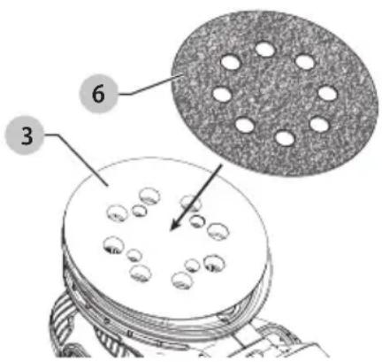BLACK & DECKER BDCRO20C - Attaching hook and loop sanding discs (Fig B.) - 1