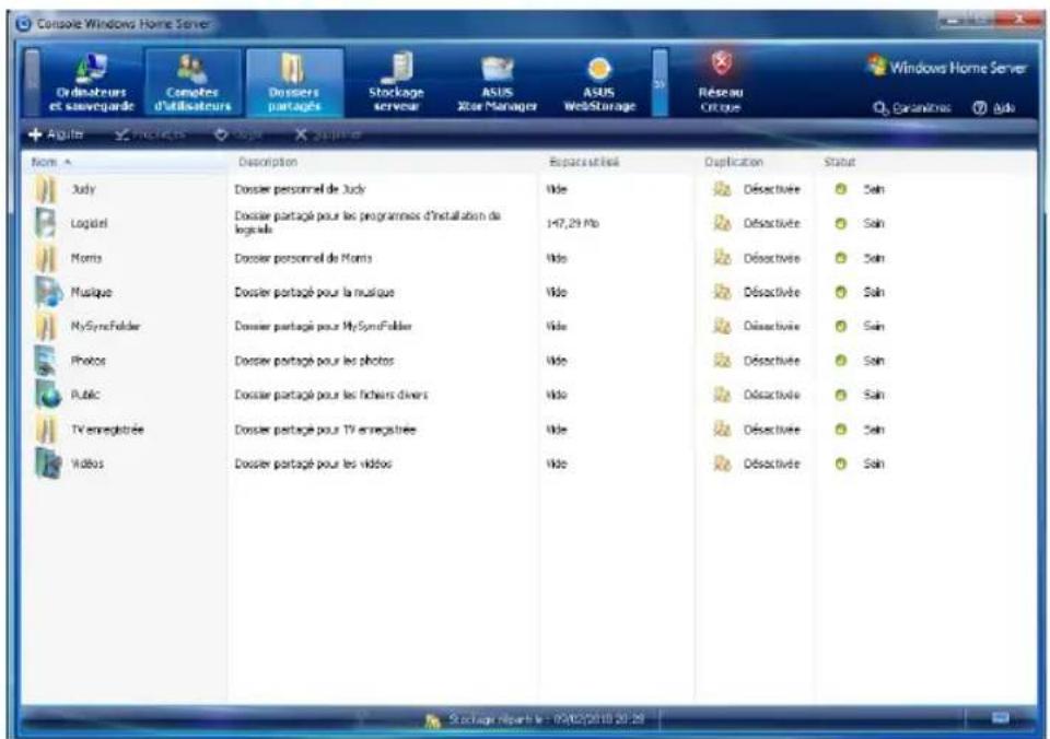 ASUS TS mini - Pour acceder à un dossier partagé individuel via Console Windows Home Server - 1