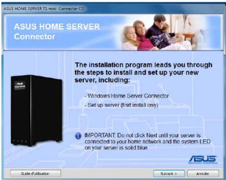 ASUS TS mini - Installer Windows Home Server Connector sur le premier ordinateur - 3