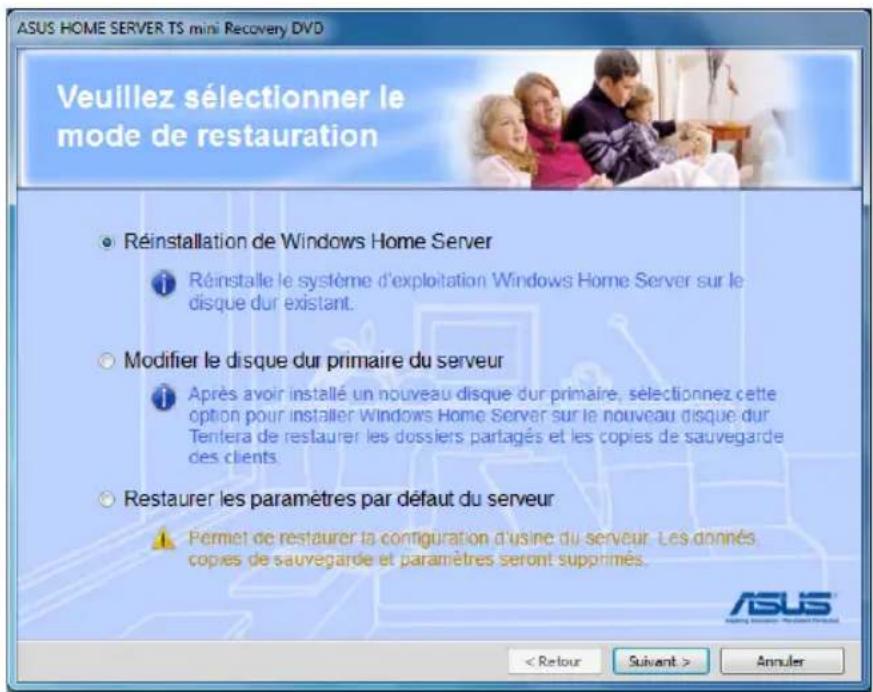 ASUS TS mini - Pour restaurer le serveur - 8
