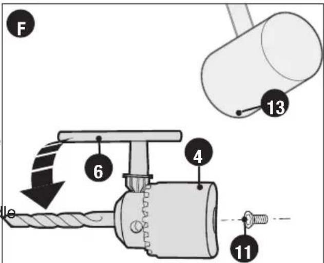 BLACK & DECKER DR260C - Keyed chuck (DR560) (fig. F) - 1
