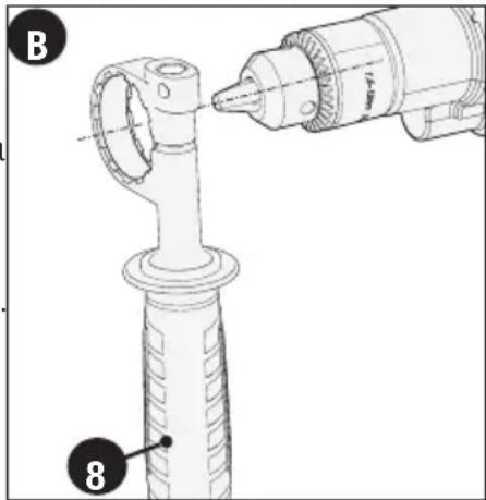 BLACK & DECKER DR260C - Insérer une mèche ou un autre accessoire (fig. C et D) - 1