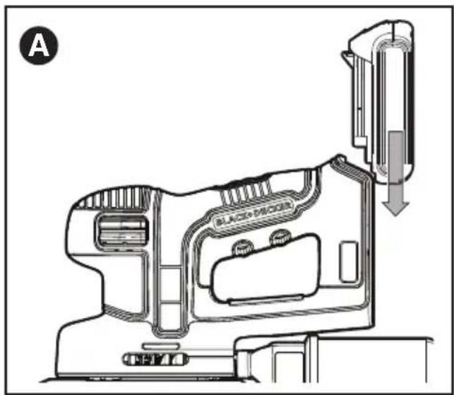 BLACK & DECKER BDCMS20 - Installation et retrait du bloc-piles de l'outil - 1