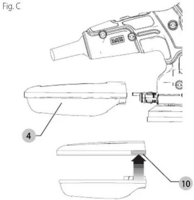 BLACK & DECKER 7407 - Para vinciar el deposito de polvo: - 1