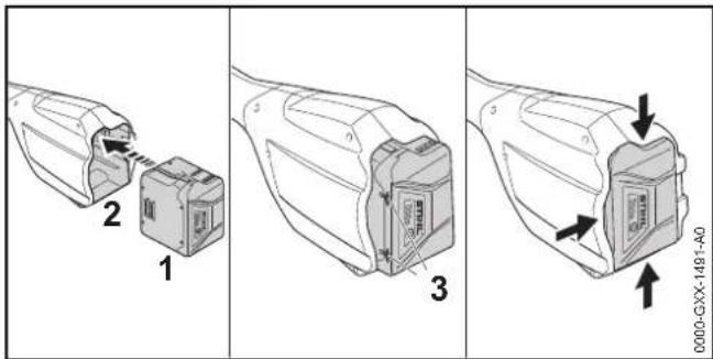 STIHL FSA 56 - Introduzione della batteria - 1