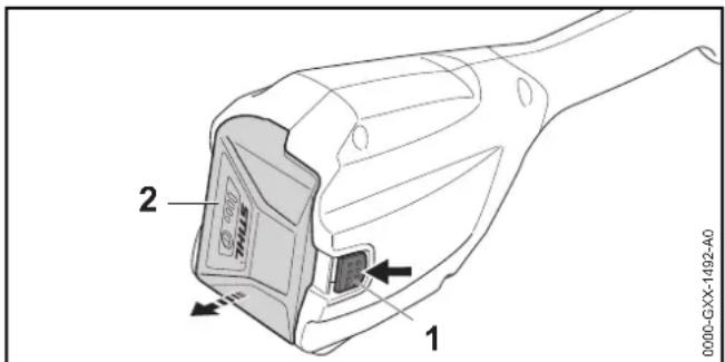 STIHL FSA 56 - Removing the Battery - 1