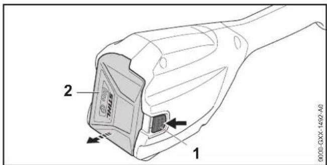 STIHL FSA 56 - Akku herausnehmen - 1