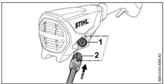 STIHL FSA 130 R - Stekker van de aansluitkabel aansluiten - 1