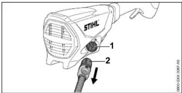 STIHL FSA 130 R - Removing the Connecting Cable Plug - 1