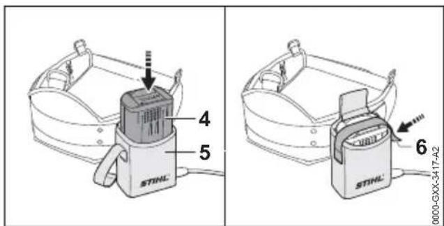 STIHL FSA 130 R - Utilizzo con "borsa per cintura AP con cavo di collegamento" - 3