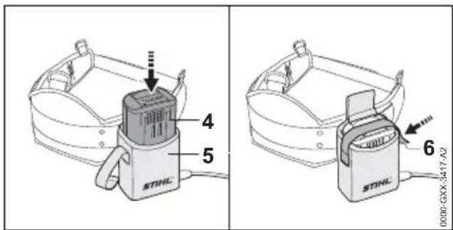 STIHL FSA 130 R - Montage de la « pochette AP à porter à la ceinture, avec cordon d'alimentation électrique » - 3
