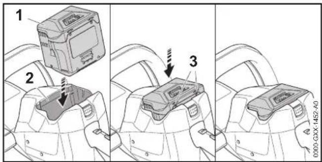 STIHL HSA 56 - Introduzione della batteria - 1
