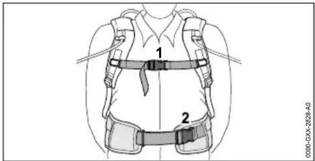 STIHL HSA 94 R - Putting On and Adjusting the Carrying System - 1