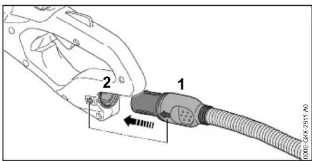 STIHL HSA 94 R - Stecker der Anschlussleitung einstecken - 1