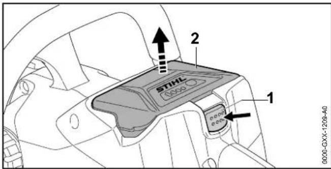 STIHL MSA 120 CBQ - Extraction de la batterie - 1