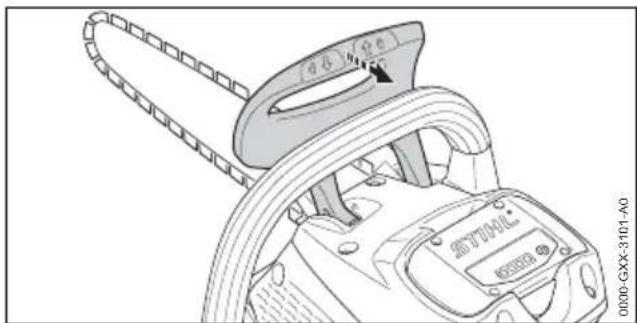 STIHL MSA 220 CB - Sbloccare il freno catena - 1