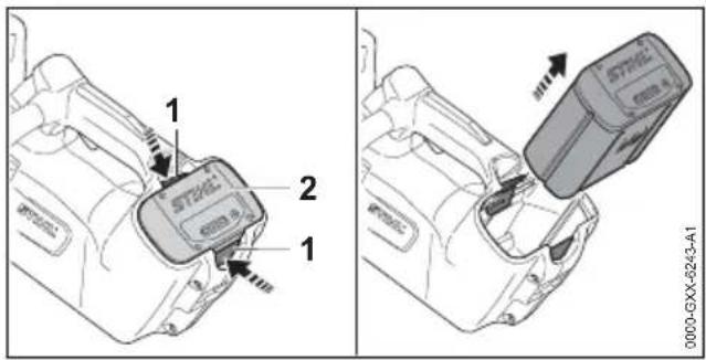 STIHL MSA 161 T - Removing the Battery - 1