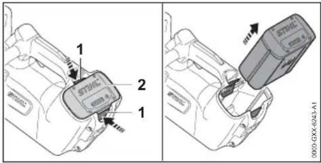 STIHL MSA 161 T - Accu verwijderen - 1