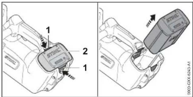 STIHL MSA 161 T - Extraction de la batterie - 1