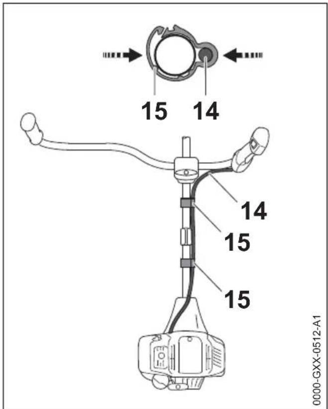 STIHL FS 131 - Gaskabel bevestigen - 1