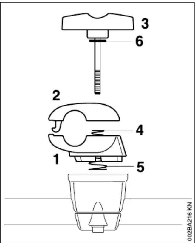 STIHL FS 131 - Smontaggio delle coppe di bloccaggio - 1